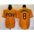Boles  Pittsburgh Pirates #8 Willie Stargell Number Gold  2023 City Connect Stitched Jersey 3