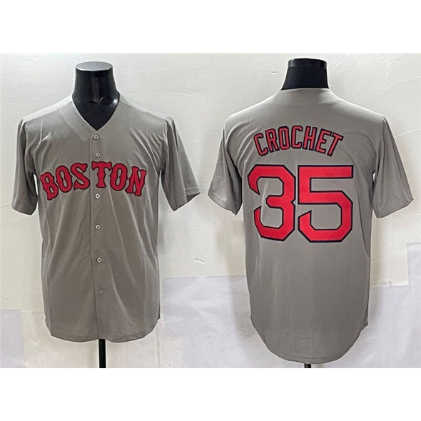 Boles Boston Red Sox #35 Garrett Crochet Gray  Cool Base Stitched Jersey