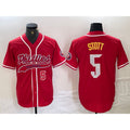 Boles  Philadelphia Phillies #5 Bryson Stott Number Red  Cool Base Stitched Jerseys