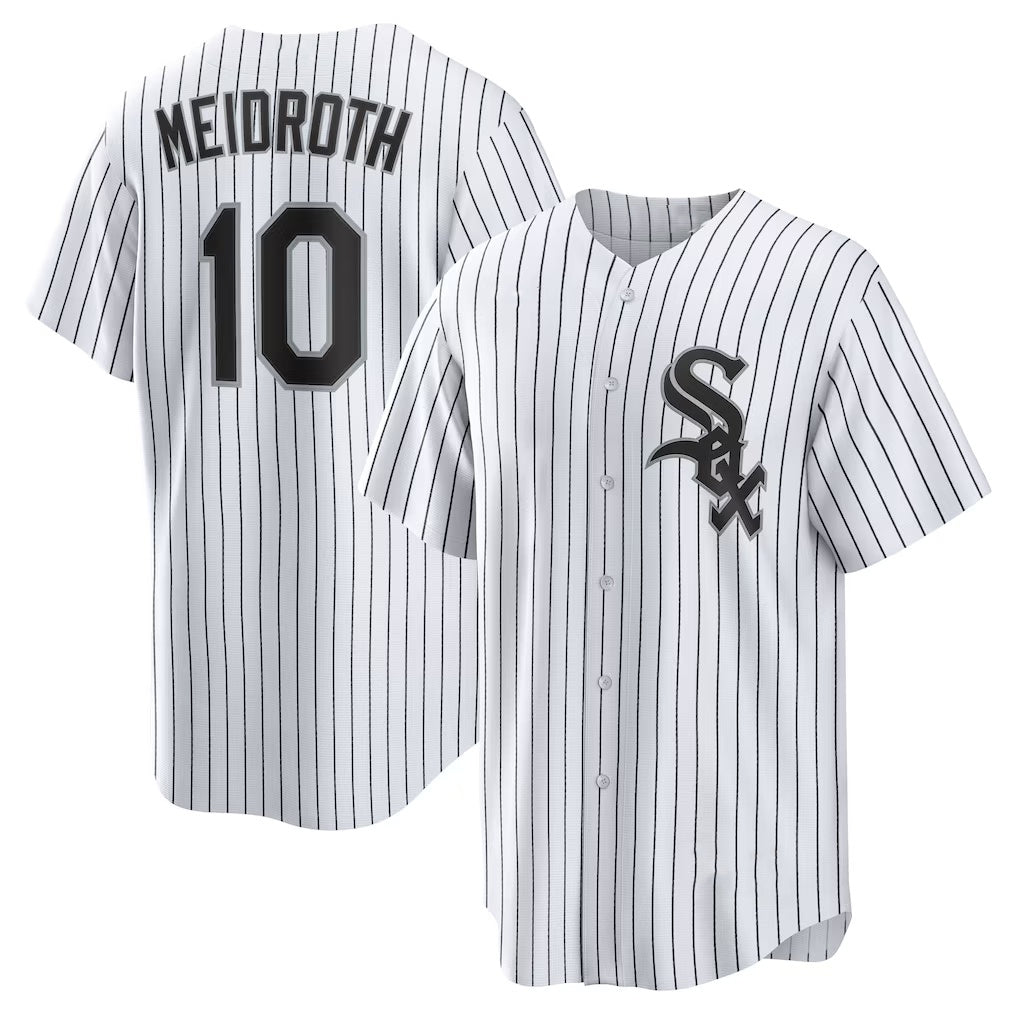 Boles  Chicago White Sox #10 Chase Meidroth White  Home Replica Jersey