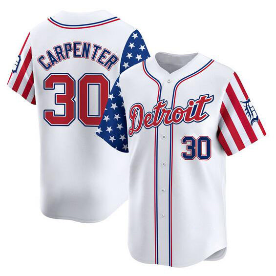 Boles Detroit Tigers #30 Kerry Carpenter White  2025 Independence Day Vapor Premier Limited Stitched Jersey