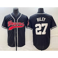 Boles Atlanta Braves #27 Austin Riley Black  Cool Base Stitched Jersey