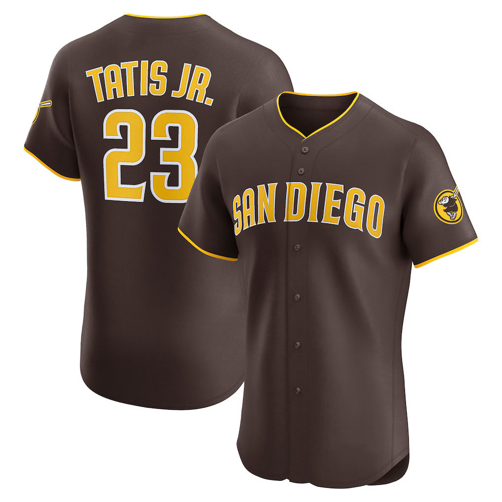 Boles  San Diego Padres #23 Fernando Tatis Jr. Brown  Road Elite Jersey