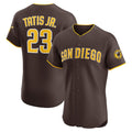 Boles  San Diego Padres #23 Fernando Tatis Jr. Brown  Road Elite Jersey