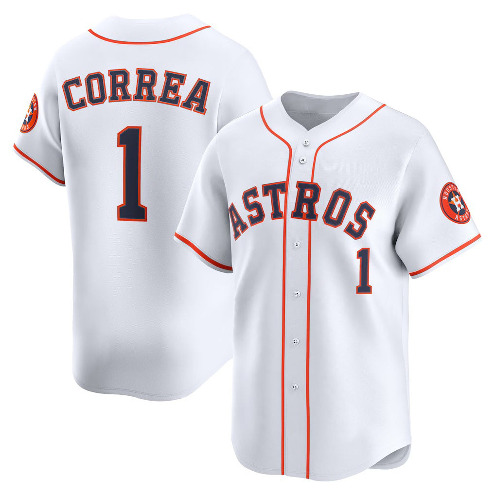 Boles Houston Astros #1 Carlos Correa White  Home Limited Player Jersey