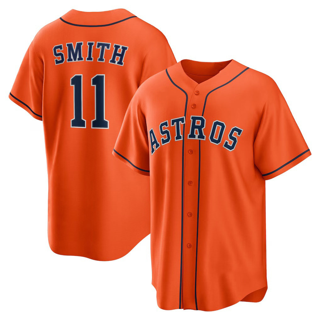 Boles Houston Astros #11 Cam Smith Orange  Alternate Replica Jersey
