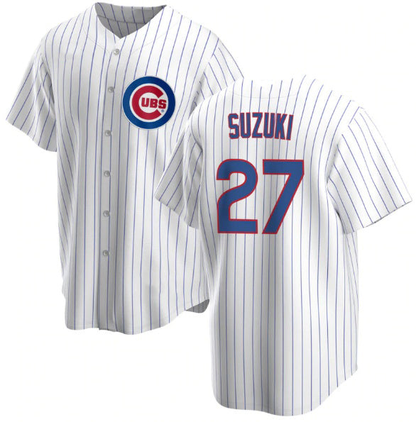Boles  Chicago Cubs #27 Seiya Suzuki White  Cool Base Stitched Jersey