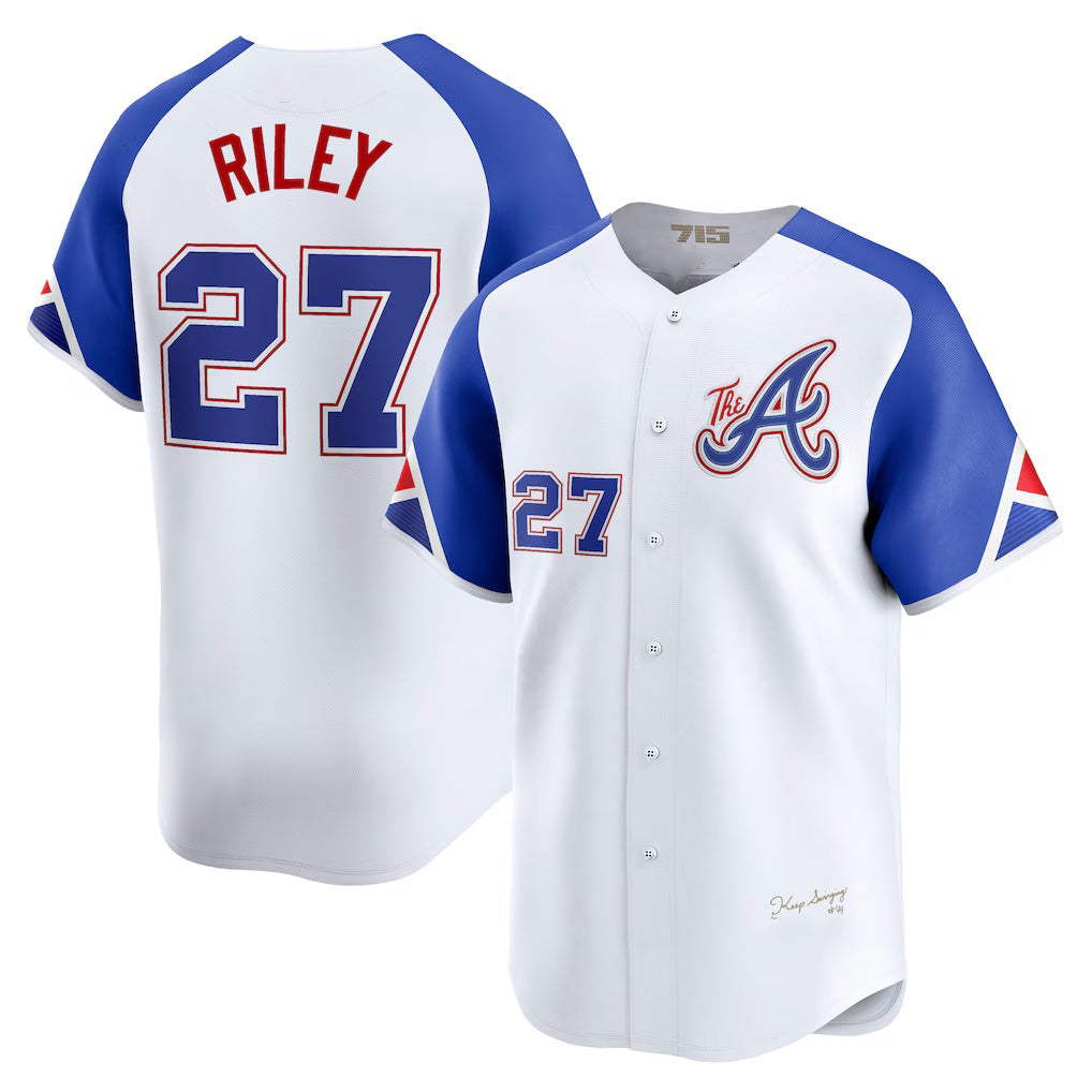 Boles Atlanta Braves #27 Austin Riley White  City Connect Limited Player Jersey
