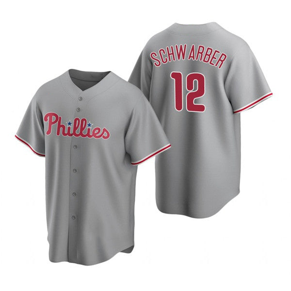 Boles  Philadelphia Phillies #12 Kyle Schwarber Gray  Cool Base Stitched Jersey