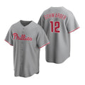 Boles  Philadelphia Phillies #12 Kyle Schwarber Gray  Cool Base Stitched Jersey