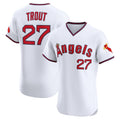 Boles Los Angeles Angels #27 Mike Trout White  Alternate 2 Elite Jersey