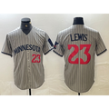 Boles  Minnesota Twins #23 Royce Lewis Number 2023 Grey  Home Team Cool Base Stitched Jerseys