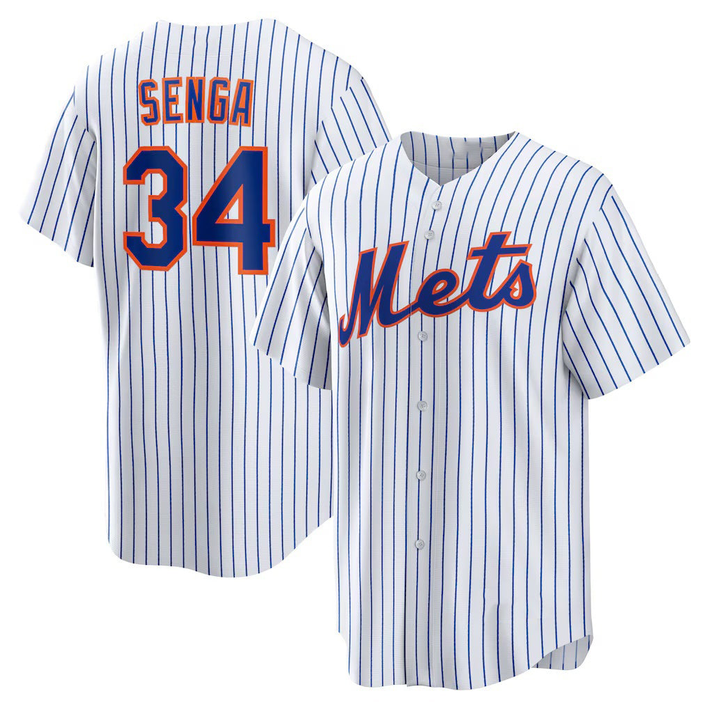 Boles  New York Mets #34 Kodai Senga White-Royal  Home Replica Player Jersey