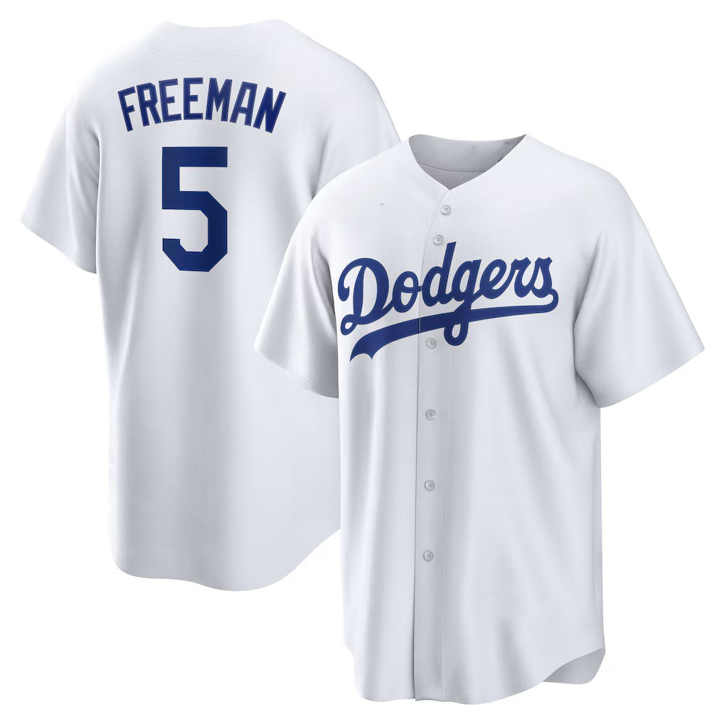 Boles Los Angeles Dodgers #5 Freddie Freeman White  Replica Player Jersey