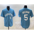 Boles Los Angeles Dodgers #5 Freddie Freeman Light Blue  Limited Stitched Jersey