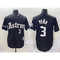 Boles Houston Astros #3 Jeremy Pena Black  Gothic 'Houston Born Barrio Raised' Limited Stitched Jersey