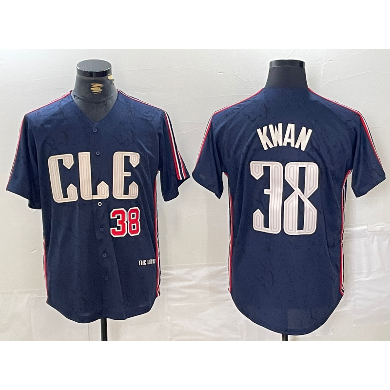 Boles  Cleveland Guardians #38 Steven Kwan Number Navy  2024 City Connect Limited Stitched Jersey