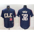 Boles  Cleveland Guardians #38 Steven Kwan Number Navy  2024 City Connect Limited Stitched Jersey