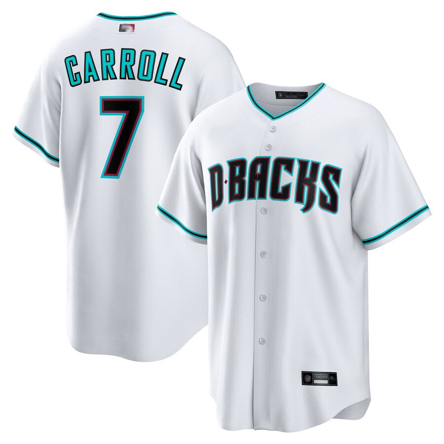 Boles A.Diamondbacks #7 Corbin Carroll Player White Replica Personalized Stitched Jerseys