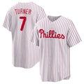 Boles  Philadelphia Phillies #7 Trea Turner White  Home Replica Player Jersey