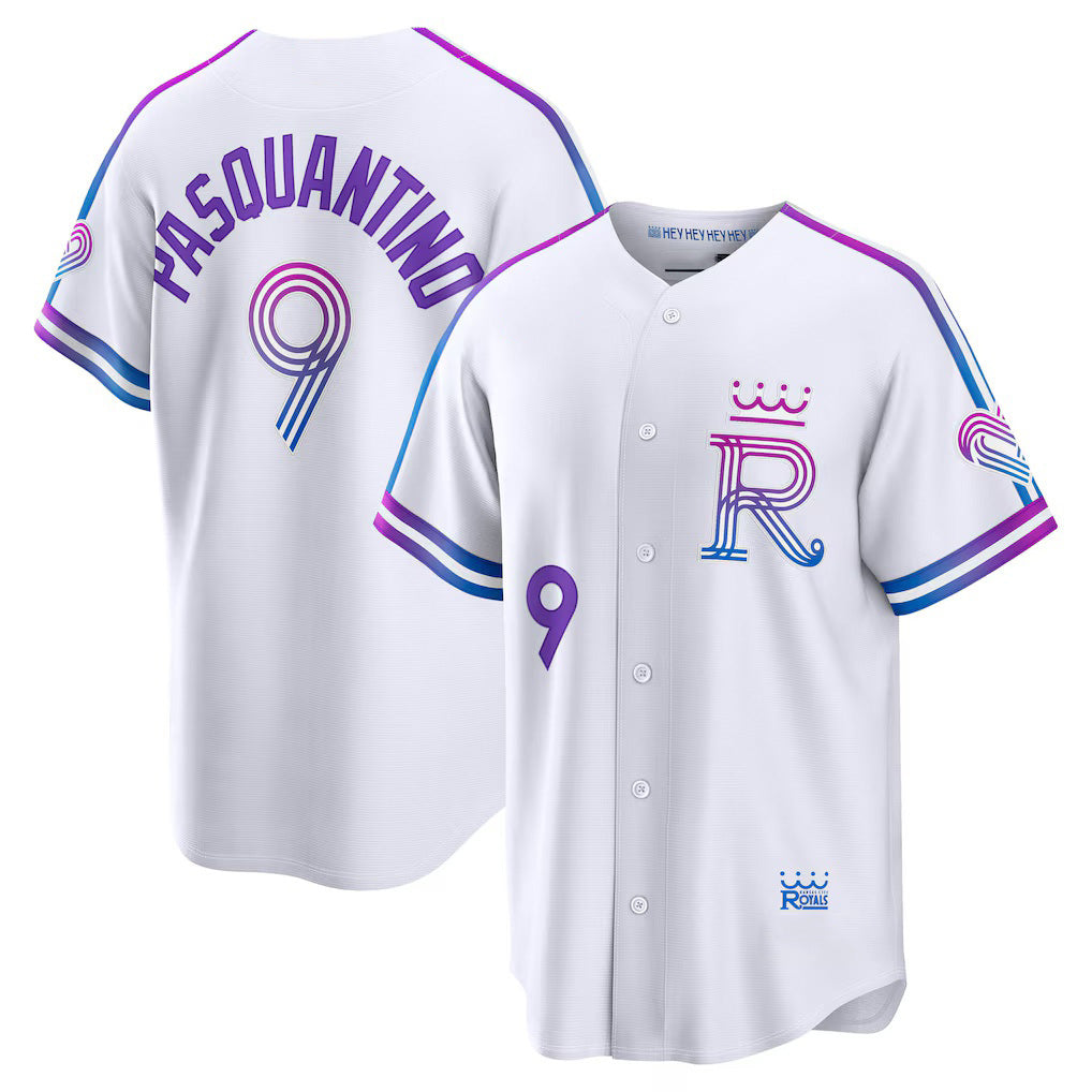Boles  Kansas City Royals #9 Vinnie Pasquantino White  2026 City Connect Stadium Jersey