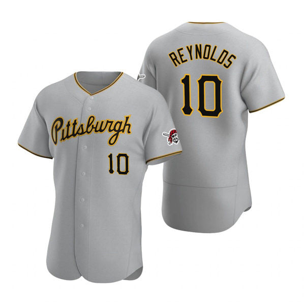 Boles  Pittsburgh Pirates #10 Bryan Reynolds Gray  Road Flex Base Jersey