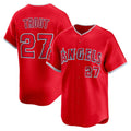 Boles Los Angeles Angels #27 Mike Trout Red  Alternate Limited Player Jersey