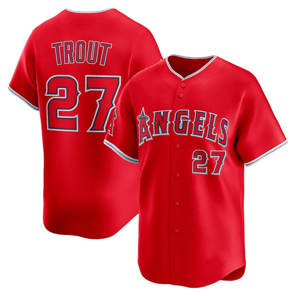 Boles Los Angeles Angels #27 Mike Trout Red  Alternate Limited Player Jersey