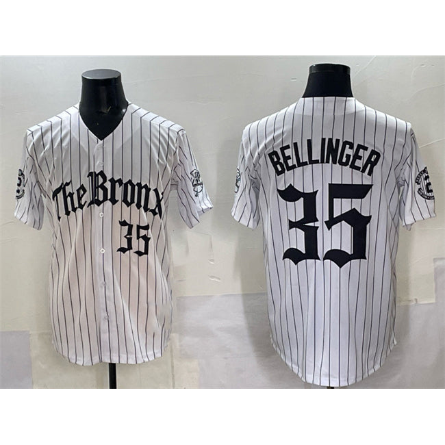 Boles  New York Yankees #35 Cody Bellinger White  Pinstripe 'Gothic Legacy Edition' Vapor Premier Limited Stitched Jersey