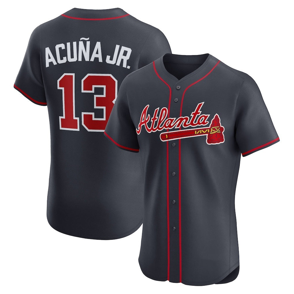Boles Atlanta Braves #13 Ronald Acu?a Jr. Navy  Alternate Elite Jersey