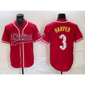 Boles  Philadelphia Phillies #3 Bryce Harper Red  Cool Base Stitched Jersey
