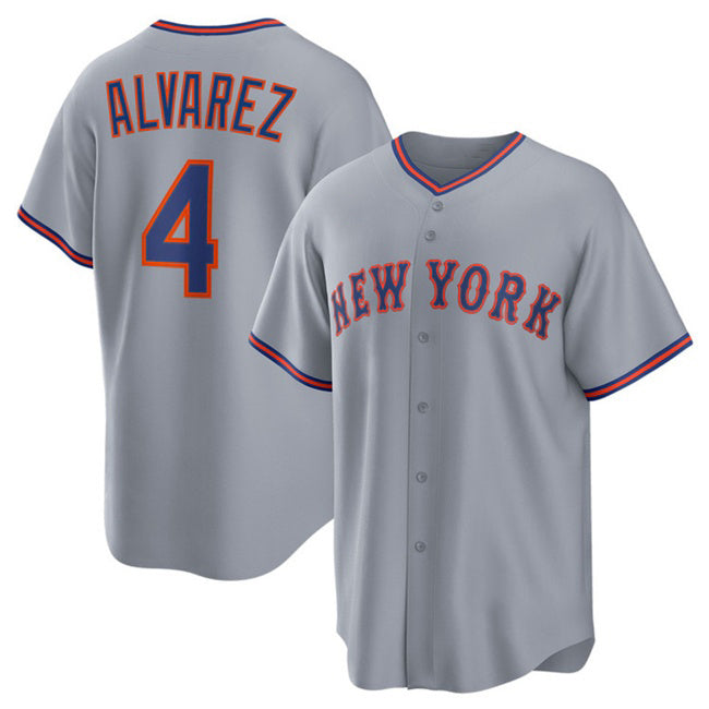 Boles  New York Mets #4 Francisco Alvarez Gray  2025 Limited Stitched Jersey