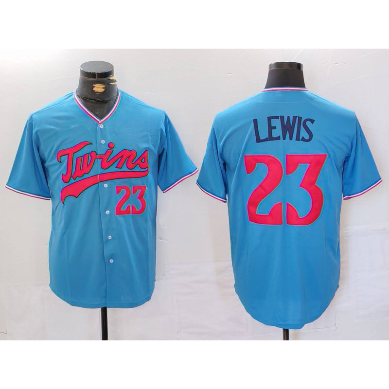Boles  Minnesota Twins #23 Royce Lewis Blue  Cool Base Stitched Jersey