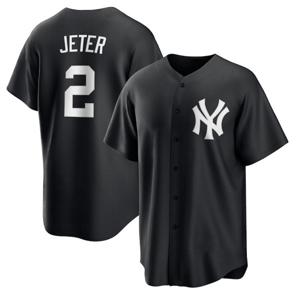 Boles  New York Yankees #2 Derek Jeter Black  Lights Out Limited Stitched Jersey