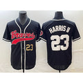 Boles Atlanta Braves #23 Michael Harris II Number Black  Cool Base Stitched Jersey