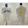 Boles  New York Yankees #2 Derek Jeter White  Pinstripe Name Fashion Cool Base Jersey