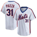 Boles  New York Mets #31 Mike Piazza White  Throwback Cooperstown Collection Limited Jersey