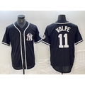 Boles  New York Yankees #11 Anthony Volpe Black White  Cool Base Stitched Jersey