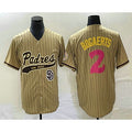Boles  San Diego Padres #2 Xander Bogaerts Tan  Pinstripe 2023 City Connect Cool Base Stitched Jersey 2