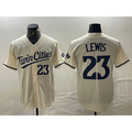 Boles  Minnesota Twins #23 Royce Lewis Number Cream  Cool Base Stitched Jersey 2