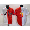 Boles Houston Astros #3 Jeremy Pena Number White Orange  Split Stitched Jersey 2