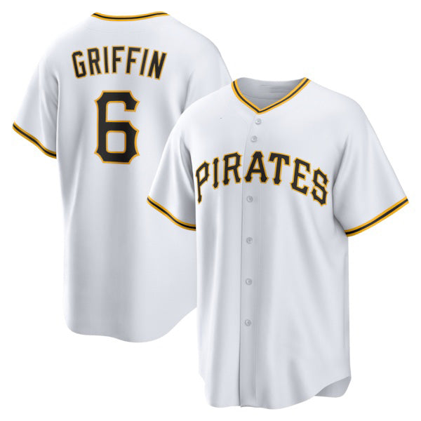 Boles  Pittsburgh Pirates #6 Konnor Griffin White  Home Replica Jersey
