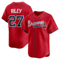 Boles Atlanta Braves #27 Austin Riley Red  Alternate Limited Player Jersey