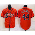 Boles Houston Astros #44 Yordan Alvarez Orange  With Patch Cool Base Stitched Jersey