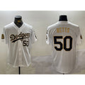 Boles Los Angeles Dodgers #50 mookie betts white gold  2024 world series with fernando memorial patch limited stitched jersey