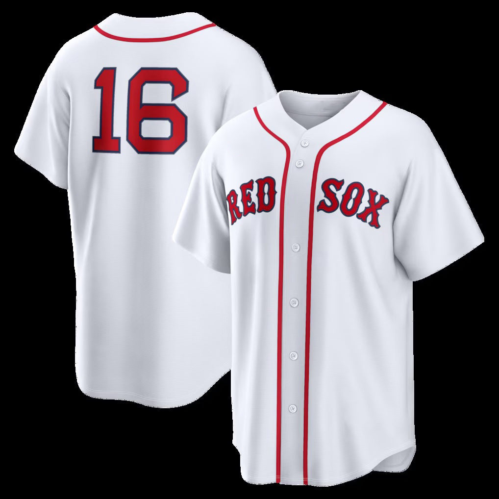 Boles Boston Red Sox #16 Jarren Duran White  Home Replica Jersey