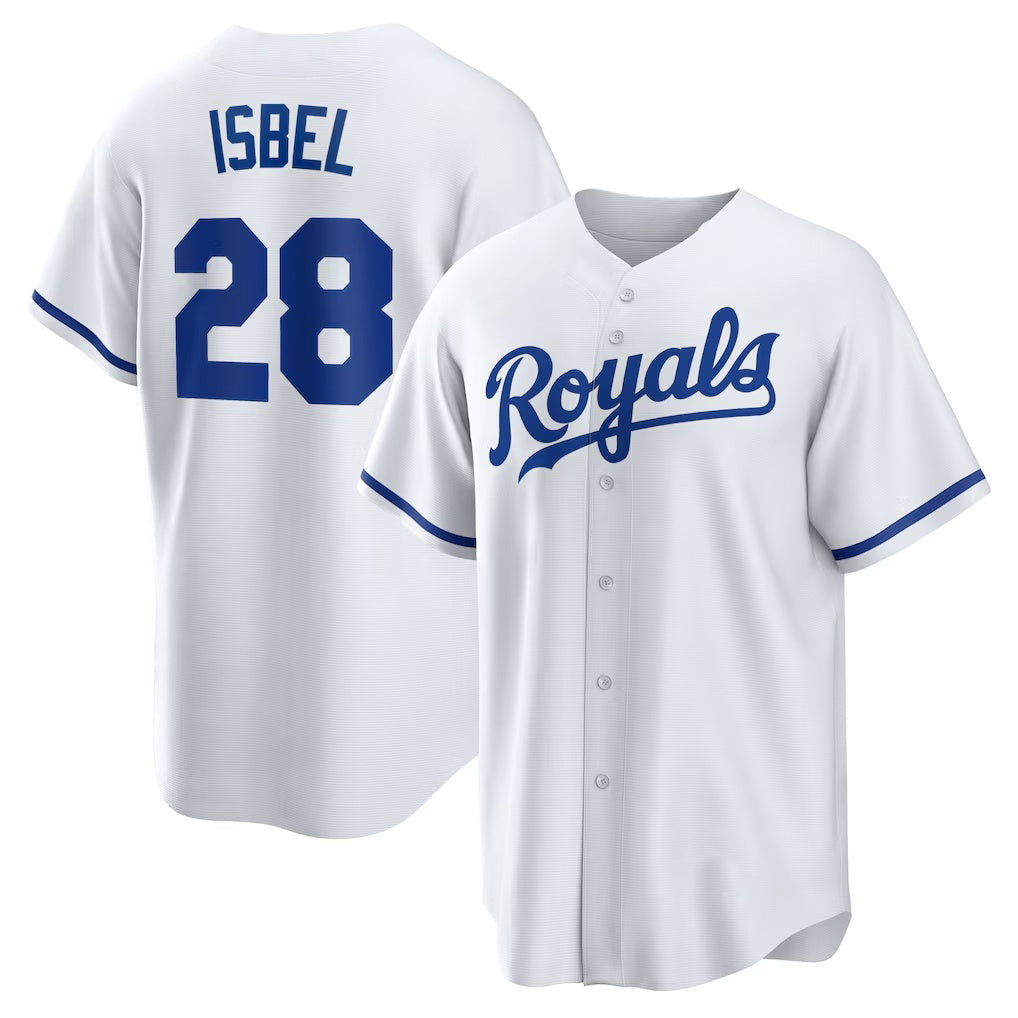 Boles  Kansas City Royals #28 Kyle Isbel White  Home Replica Jersey
