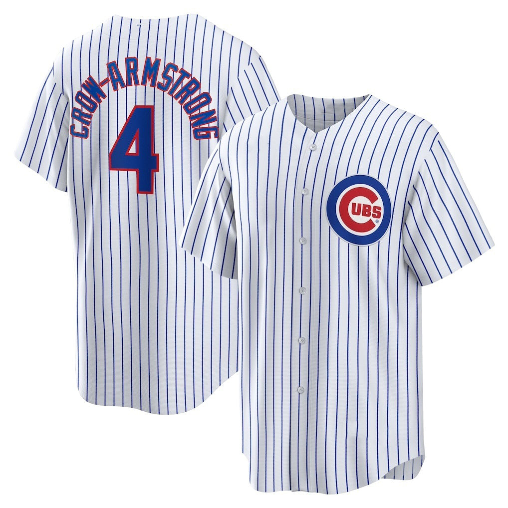 Boles  Chicago Cubs #4 Pete Crow-Armstrong White  Home Replica Jersey