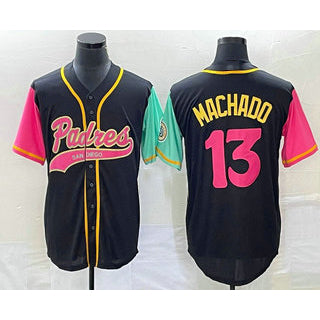 Boles  San Diego Padres #13 Manny Machado Black  NEW 2023 City Connect Cool Base Stitched Jersey