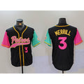 Boles  San Diego Padres #3 Jackson Merrill Number Black  NEW 2023 City Connect Cool Base Stitched Jersey
